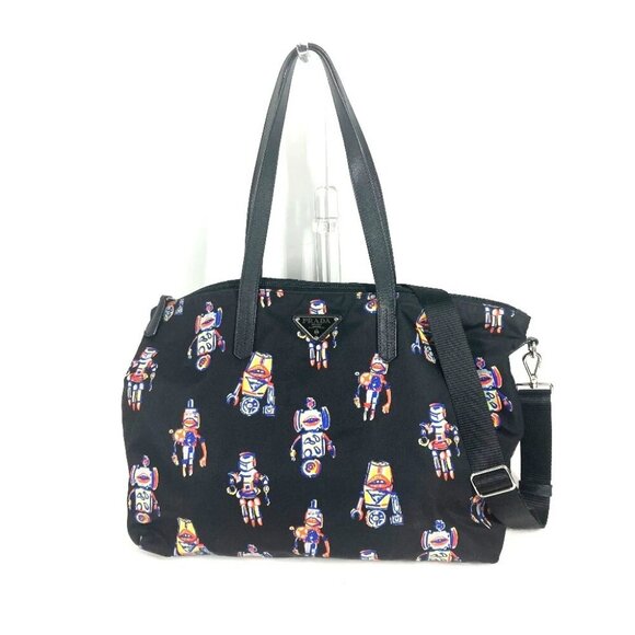 PRADA Shoulder Bag Crossbody robot triangle logo plate Tote Bag - Picture 2 of 15